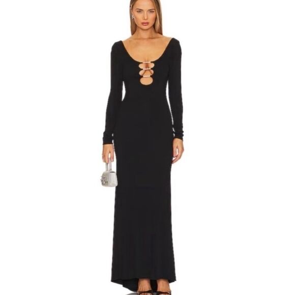 Alice + Olivia Dresses & Skirts - Alice + Olivia Kalena Scoop-Neck Long-Sleeve Cutout Maxi Dress